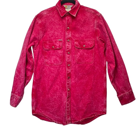 Carhartt Shirts Vintage Pink Carhartt Canvas Heavy Duty Button Down
